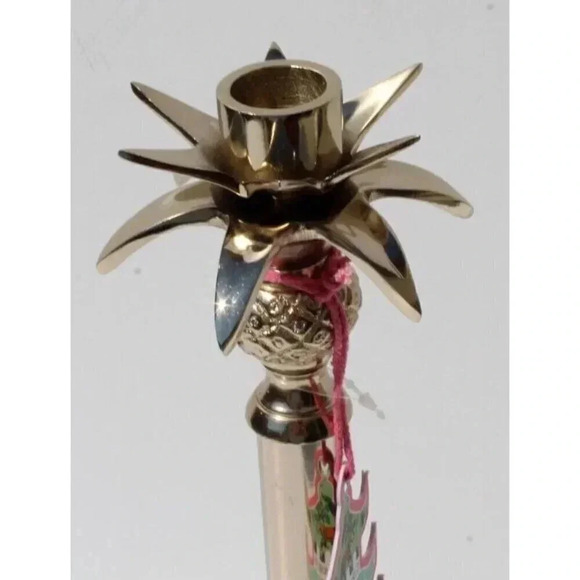 Vintage Metal Gold Pineapple Candle Holder Tropical MCM Collectible Decorative - Picture 3 of 3